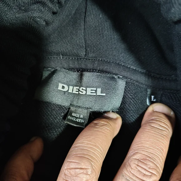 Diesel Black and Red Logo Hoodie - Picture 2 of 5